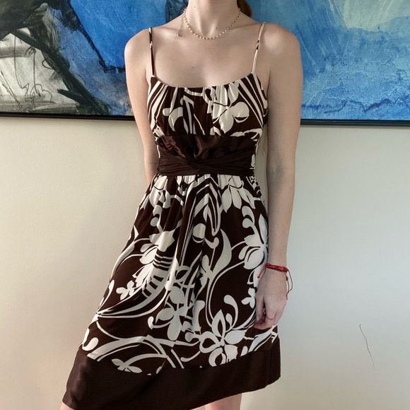 Forever Unique - Brown Dress with Silk Tie - Picture 1 of 5
